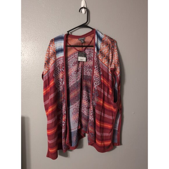 Eddie Bauer XS/S Phoenix Wrap Cardigan Sweater Multicolor Southwest Open Front - Picture 1 of 6